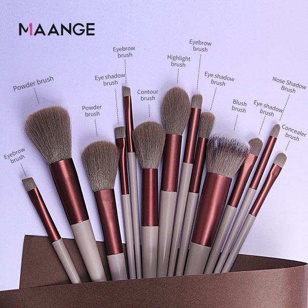 13 Pcs Professional Makeup Brushes Set Travel Portable Soft Makeup Brushes Set Eye Shadow Foundation Powder Eyelash Lip Concealer Blush Make Up Brush Set