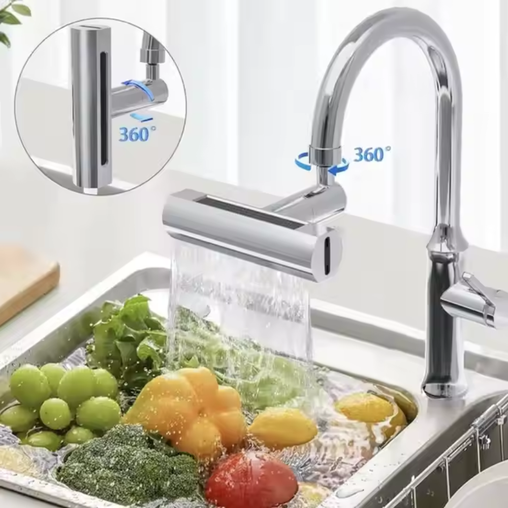 Multifunctional Kitchen Sink Waterfall Faucet Pressurized Shower