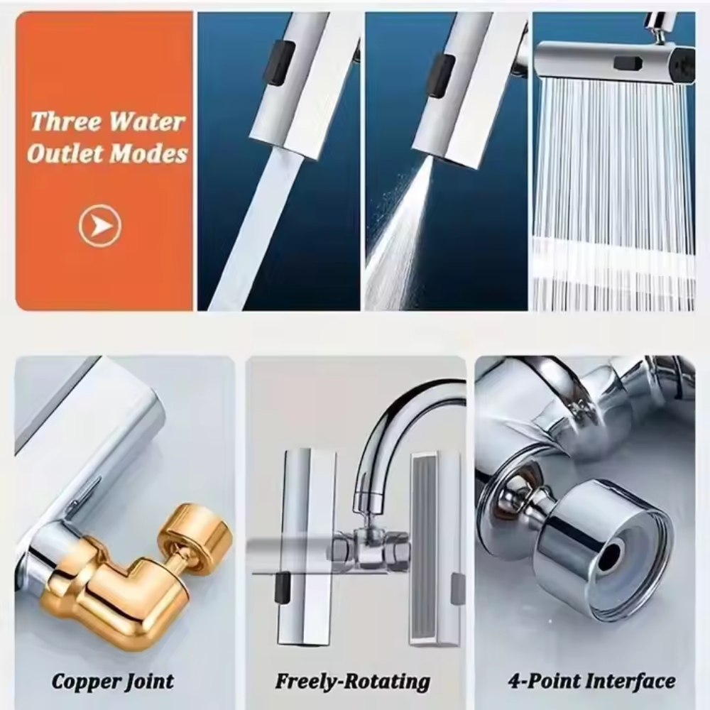 Multifunctional Kitchen Sink Waterfall Faucet Pressurized Shower