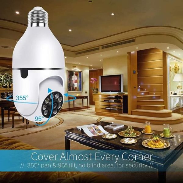 Bulb Camera 1080p Wifi 360 Degree Panoramic Night Vision / Home Security Full Hd Cctv Camera
