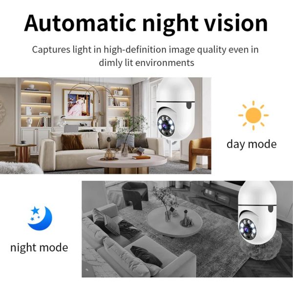 Bulb Camera 1080p Wifi 360 Degree Panoramic Night Vision / Home Security Full Hd Cctv Camera