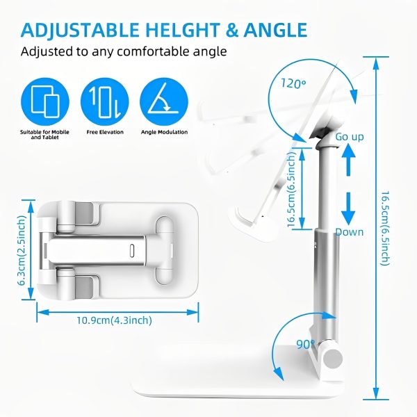 Foldable & Adjustable Mobile Phone And Tablet Stand | Flexible Desktop Mount & Lazy Bracket Support For All Devices (random Color)