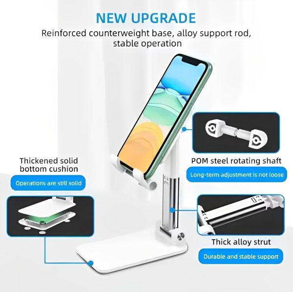 Foldable & Adjustable Mobile Phone And Tablet Stand | Flexible Desktop Mount & Lazy Bracket Support For All Devices (random Color)