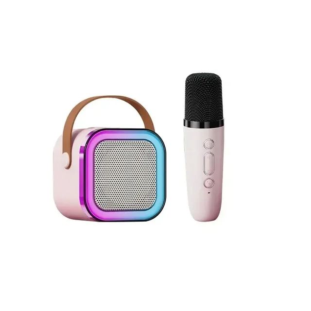 K12 Microphone Karaoke Bluetooth Speaker RGB Light Two 5W Speakers Sound Subwoofer Boombox Support Multiple Input Modes