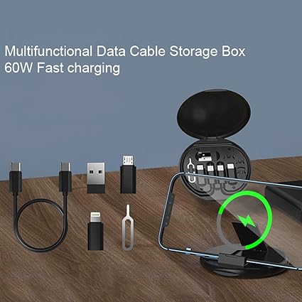 Multifunctional Data Cable Set 60w Fast Charging Cable For Android & Iphone (random Color)