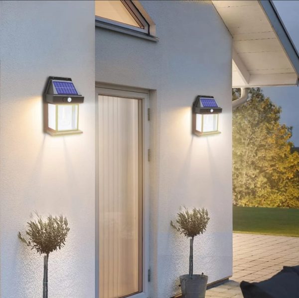 Solar Power Motion Sensor Human Body Induction Led Wall Light Waterproof Tungsten Filament Lamp Outdoor Garden Courtyard Light