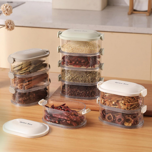 4 Layers Multi-layered Seasoning Spice Storage Box.