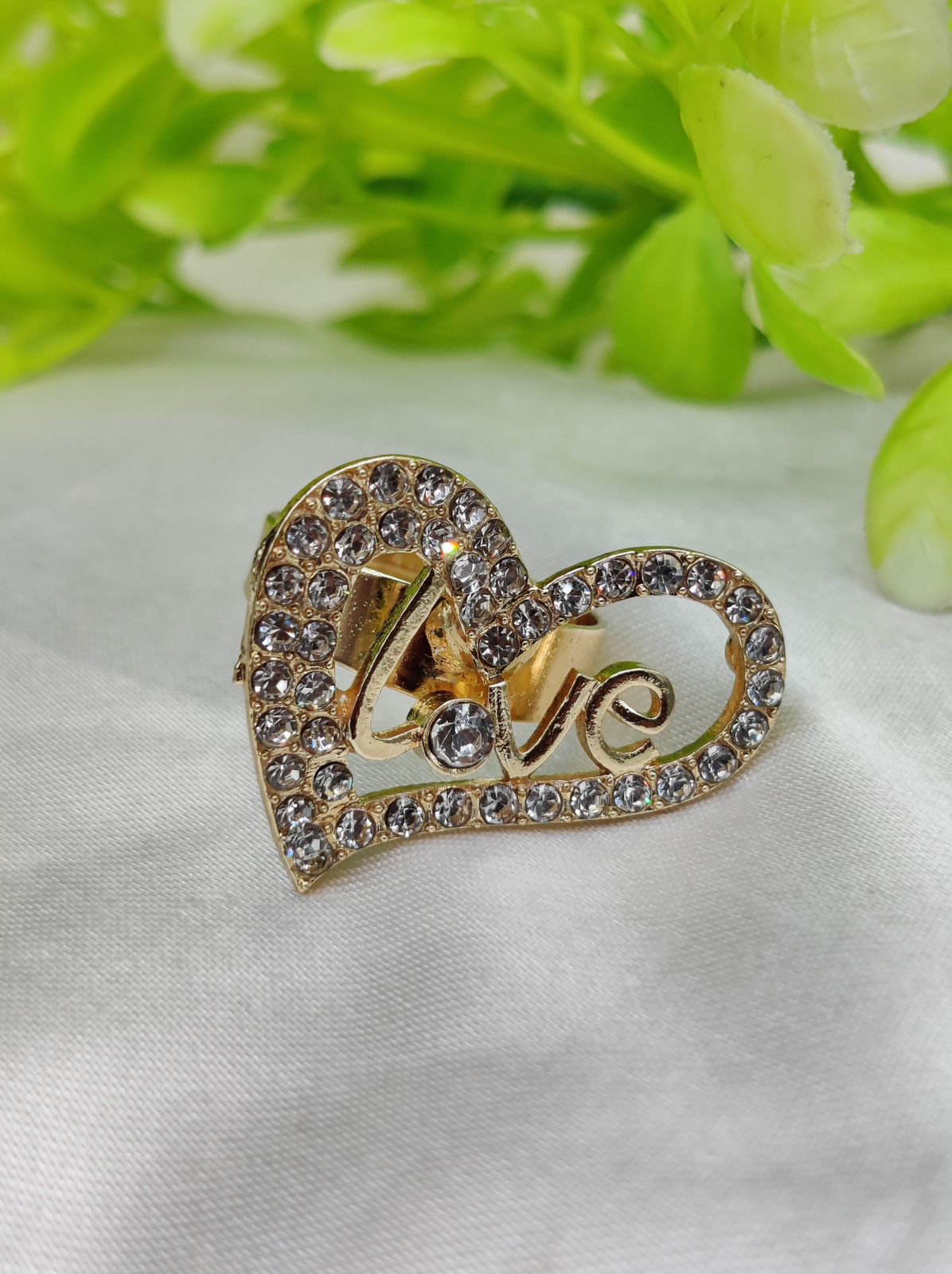 1 Piece Imported Radiant Love Heart Crystal Ring – Shimmer With Elegance | Luxurious Design Ring | Adjustable Ring | Ring For Girls & Women