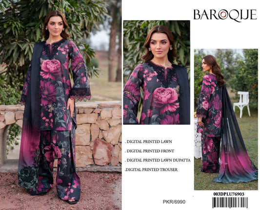 BAROQUE AIRJET LAWN DIGITAL PRINT ALLOVER VOLUME 3Pc