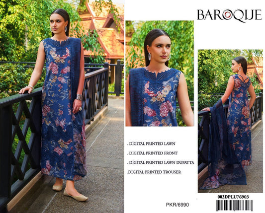 BAROQUE AIRJET LAWN DIGITAL PRINT ALLOVER VOLUME 3Pc
