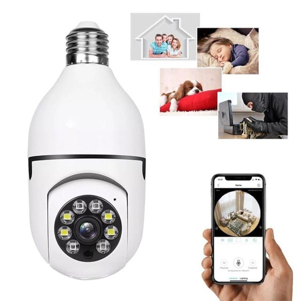 Bulb Camera 1080p Wifi 360 Degree Panoramic Night Vision / Home Security Full Hd Cctv Camera