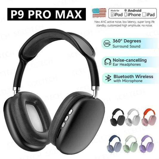 P9 Wireless Bluetooth Headphones Adjustable Over-the-ear Stereo Headset – Model: P9 (random Color)