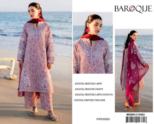 BAROQUE AIRJET LAWN DIGITAL PRINT ALLOVER VOLUME 3Pc