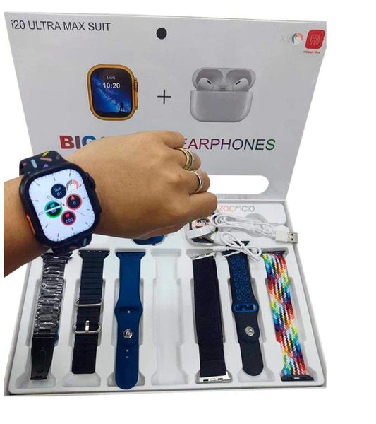 I20 Ultra Max Suit Smart Watch 10 In 1 Box 2.3inch Large Screen With 7 Strips Smartwatch With Airpords2 (random Color)