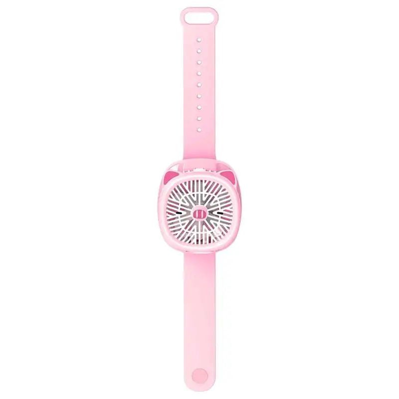 Watch Fan Cartoon with Wrist Strap Rechargeable 3Levels Adjustable Handheld Fan